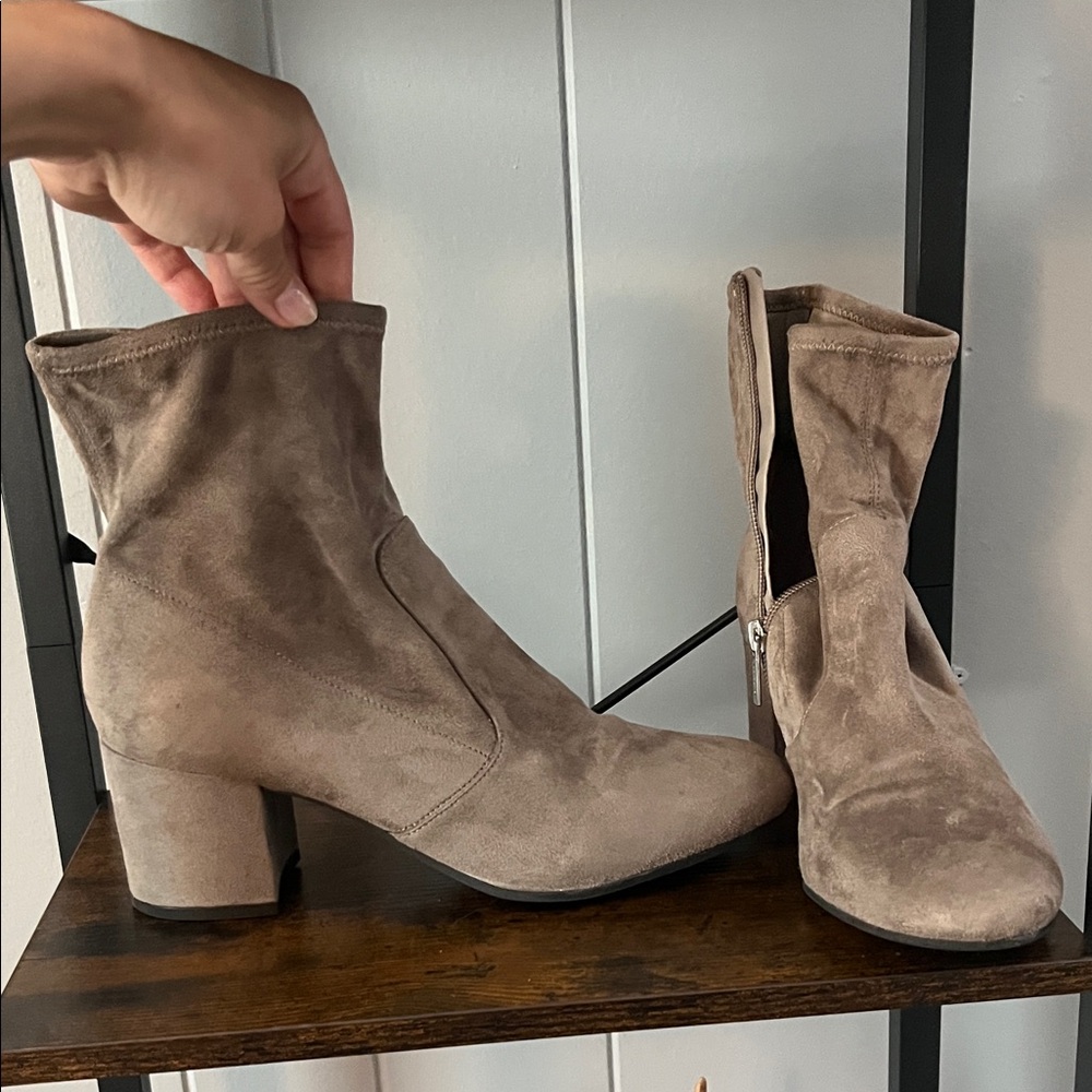 Unisa Taupe Suede Heeled Boots